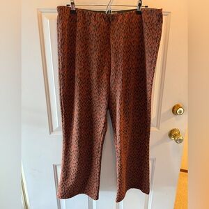 NWOT Anthropologie Essential Crop Flare Pants - Burnt Orange Pattern